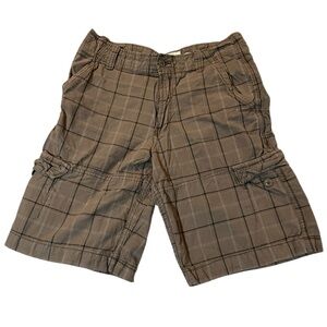 Aeropostale Men's Tan Plaid Cargo Shorts
